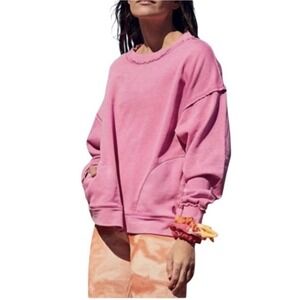 Free People Movement Metti  Sweatshirt Women's Medium In Violet Oversized Top